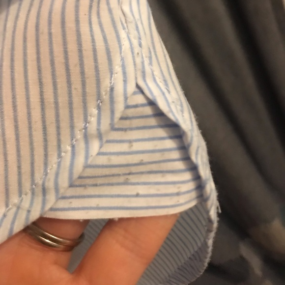 Express The City Striped Floral Embroidered Button Down Shirt - Picture 12 of 16